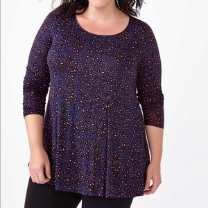 🆕 Penningtons Leopard Purple & Orange Top - 4X